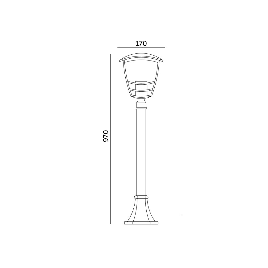 Buitenlamp TEVIO 1xE27/60W/230V IP54 97 cm zwart