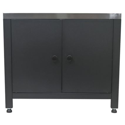 Buitenmodule: onderkast voor barbecue 80x47x69 cm, zwart/roestvrij staal
