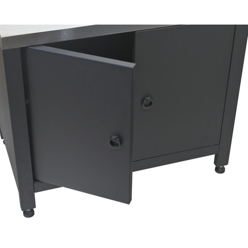 Buitenmodule: onderkast voor barbecue 80x47x69 cm, zwart/roestvrij staal