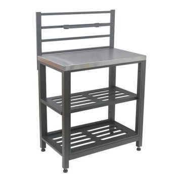 Buitenmodule tafel 80x47x123 cm zwart/roestvrij staal