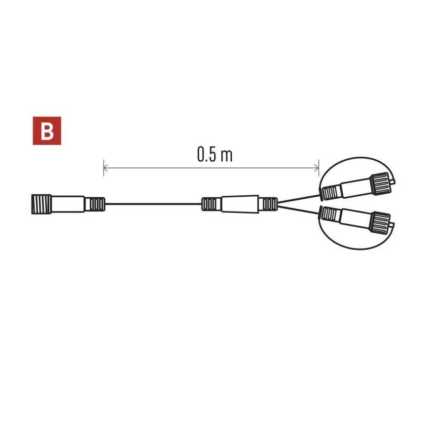 Buitensplitskabel voor koppelbare lichtsnoeren 0,5 m, IP44