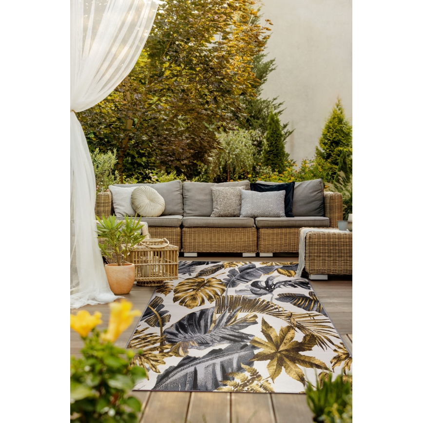 Buitenvloerkleed CAPPUCCINO 80x165 cm goud/grijs