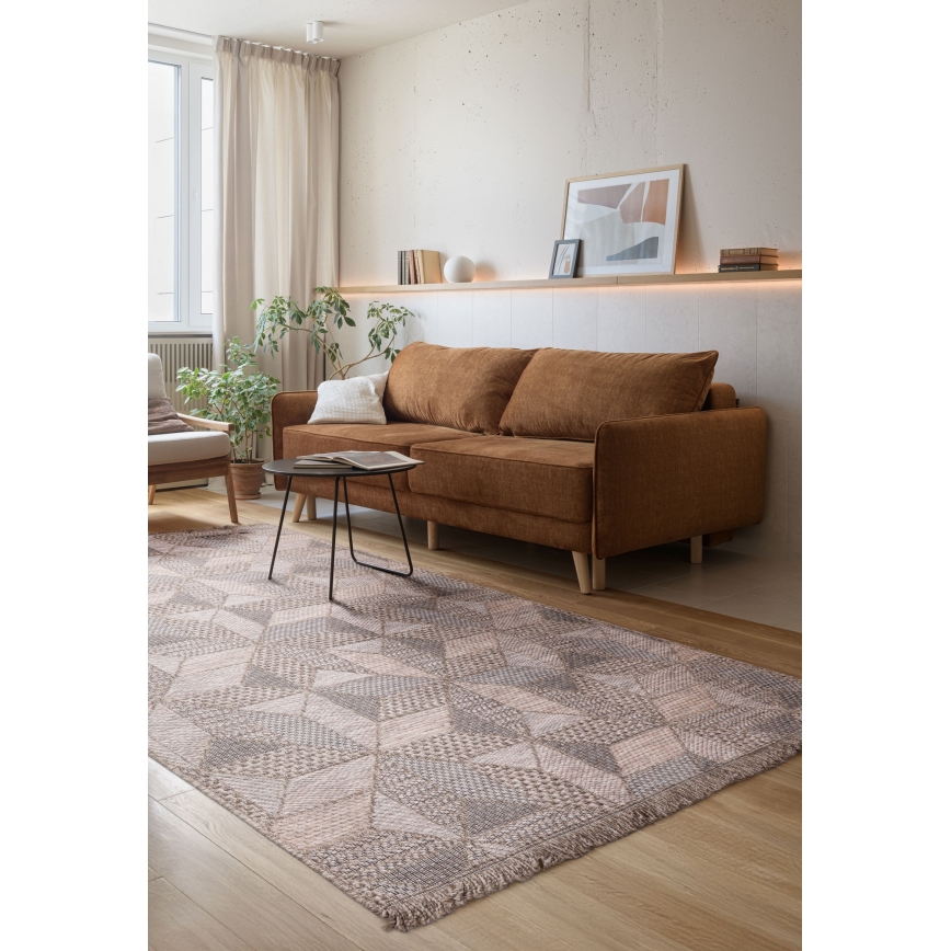 Buitenvloerkleed ORIA 160 x 220 cm grijs/beige