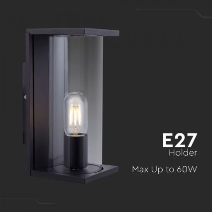 Buitenwandlamp 1xE27/60W/230V IP44 zwart
