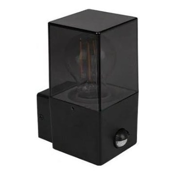 Buitenwandlamp met bewegings- en schemersensor 1xE27/40W/230V IP44 zwart/rookkleurig