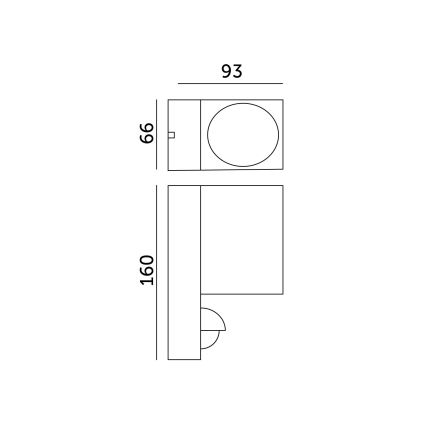 Buitenwandlamp met sensor QUAZAR 1xGU10/35W/230V IP44 grijs
