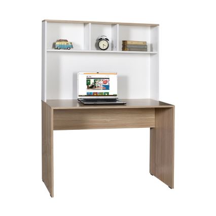 Bureau 149x110 cm blanc/marron