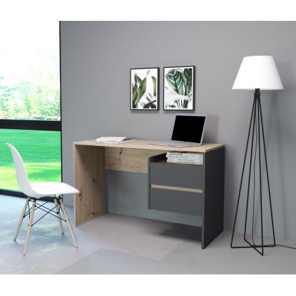 Bureau à tiroirs MARLO, chêne artisan/anthracite