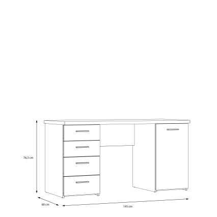 Bureau ARENO blanc/chêne sonoma