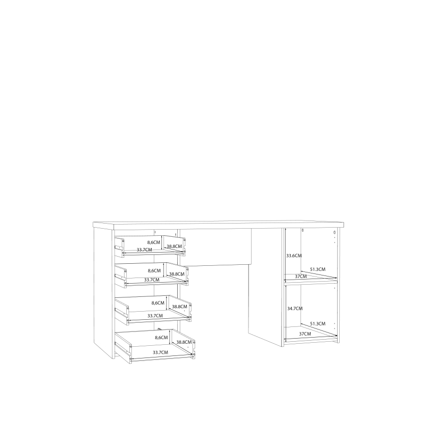 Bureau ARENO bruin/grafiet