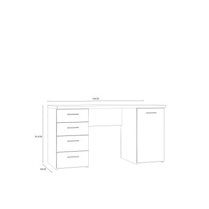 Bureau ARENO marron/graphite