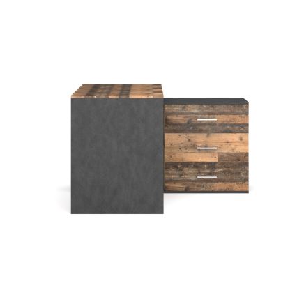 Bureau avec tiroirs et angle réversible D/G JULES marron/noir