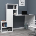 Bureau avec une étagère IRMAK 119x138,6 cm blanc