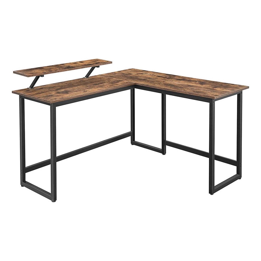 Bureau d'angle SOLEA marron/noir