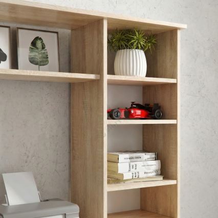 Bureau ELIAN avec étagère, chêne Sonoma/blanc