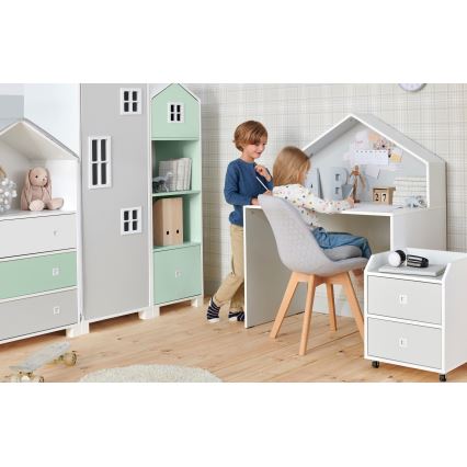 Bureau enfant MIRUM 126x100 cm blanc/gris