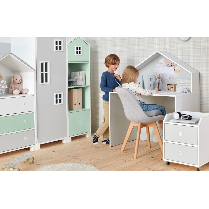 Bureau enfant MIRUM 126x100 cm blanc/gris