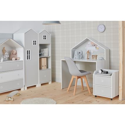 Bureau enfant MIRUM 126x100 cm blanc/gris