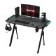 Bureau gaming FALCON avec rétroéclairage LED RGB 116x60 cm noir