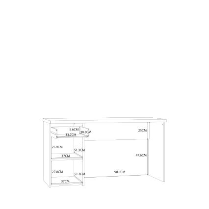 Bureau GINO blanc/chêne Sonoma