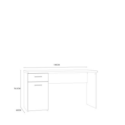 Bureau GINO wit/sonoma eiken