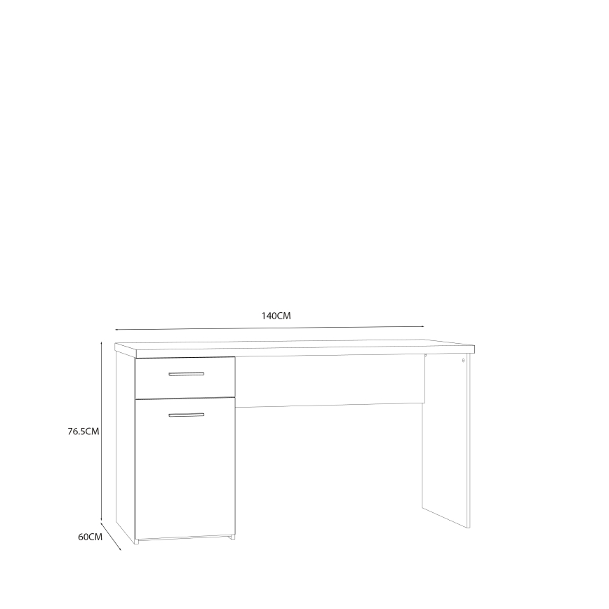 Bureau GINO wit/sonoma eiken