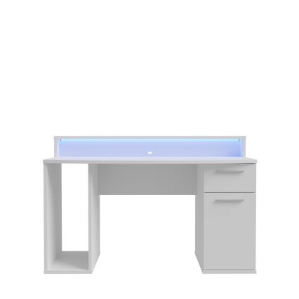 Bureau IVAR avec éclairage intégré, blanc