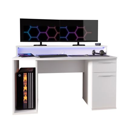 Bureau IVAR met geïntegreerde verlichting, wit