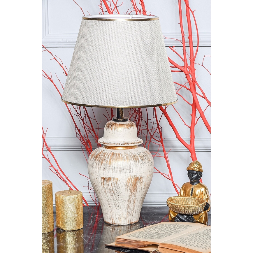 Bureau lamp RAMZES 1xE27/40W/230V crème/goud