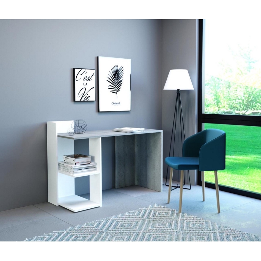 Bureau MARLO betongrijs/wit