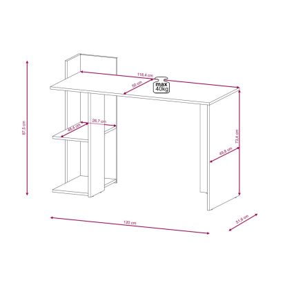 Bureau MARLO betongrijs/wit