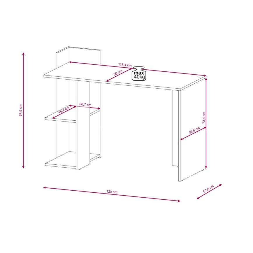 Bureau MARLO betongrijs/wit