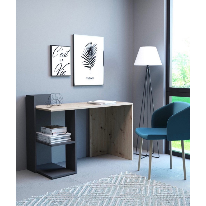Bureau MARLO chêne artisan/anthracite