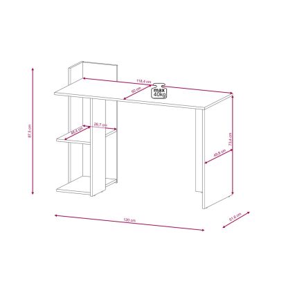 Bureau MARLO chêne artisan/blanc