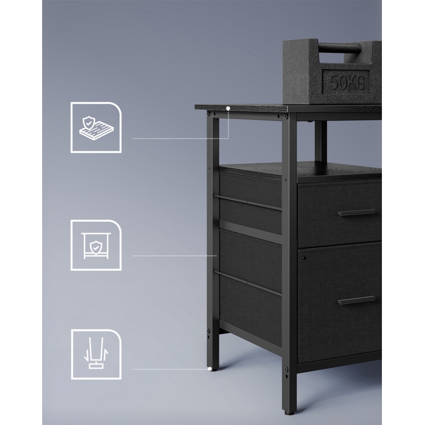 Bureau met achtergrondverlichting SOLEA-X bruin/zwart