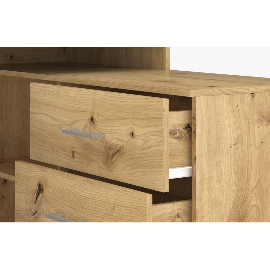 Bureau met lades en universele hoek P/L JULES artisan eik