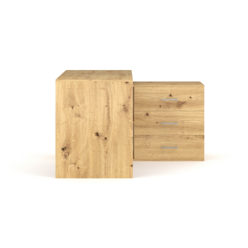 Bureau met lades en universele hoek P/L JULES artisan eik