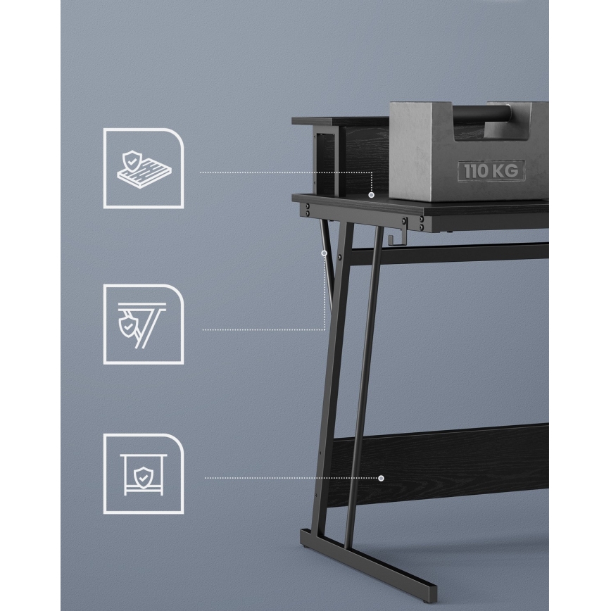 Bureau met onderverlichting SOLEA-X zwart