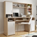 Bureau met plank ELIAN sonoma-eik/wit
