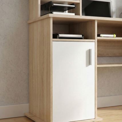 Bureau met plank ELIAN sonoma eik/wit
