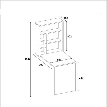 Bureau met Plank SEDIR 154,2x90 cm antraciet