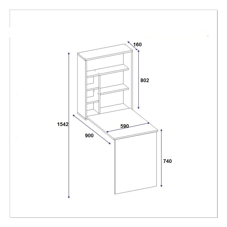 Bureau met Plank SEDIR 154,2x90 cm antraciet