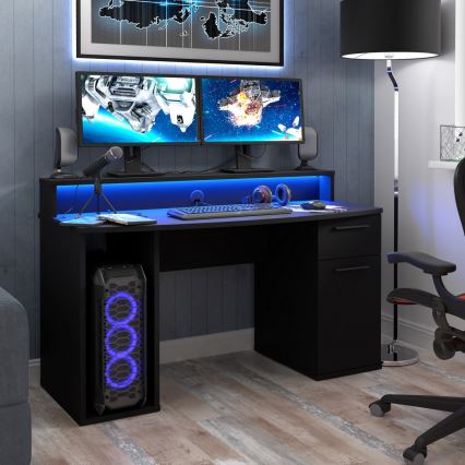 Bureau met verlichting IVAR, zwart