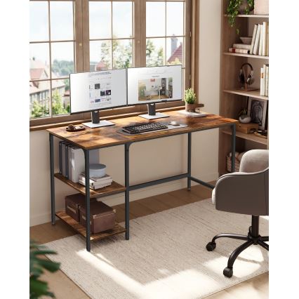 Bureau SOLEA 140x60 cm bruin/zwart