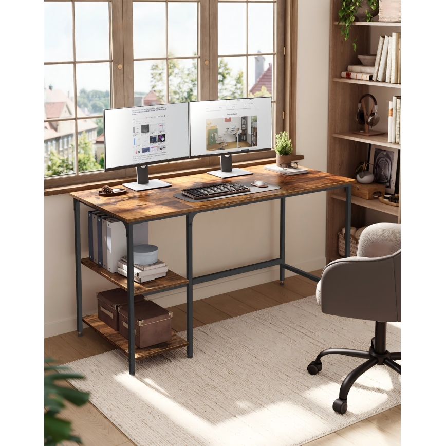 Bureau SOLEA 140x60 cm bruin/zwart