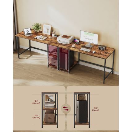 Bureau SOLEA 140x60 cm bruin/zwart