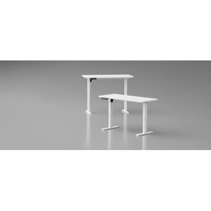 Bureau taille ajustable LEVANO 140x60 cm blanc