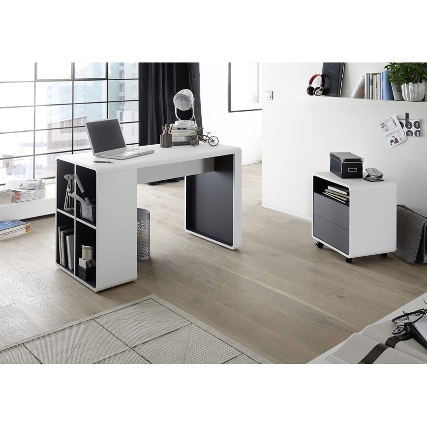 Bureau TEO blanc/anthracite
