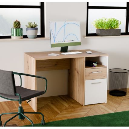 Bureau URO chêne artisan/blanc