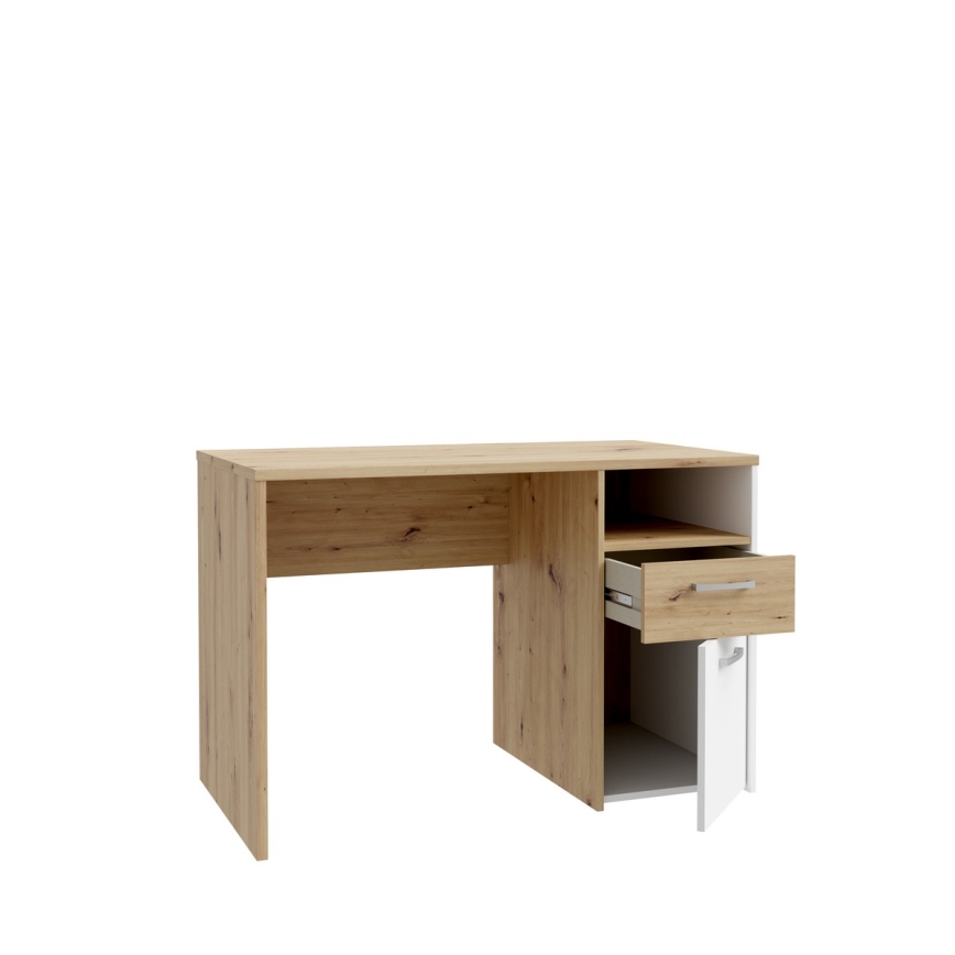 Bureau URO chêne artisan/blanc